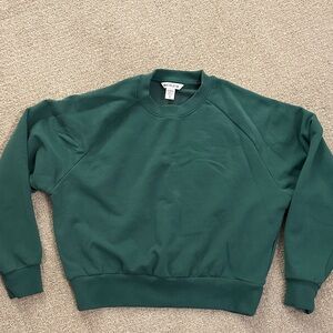 Athleta Forest Green Crewneck Fleece Sweater
